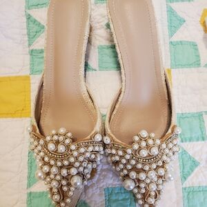 Elegant Pearl Embellished Heels